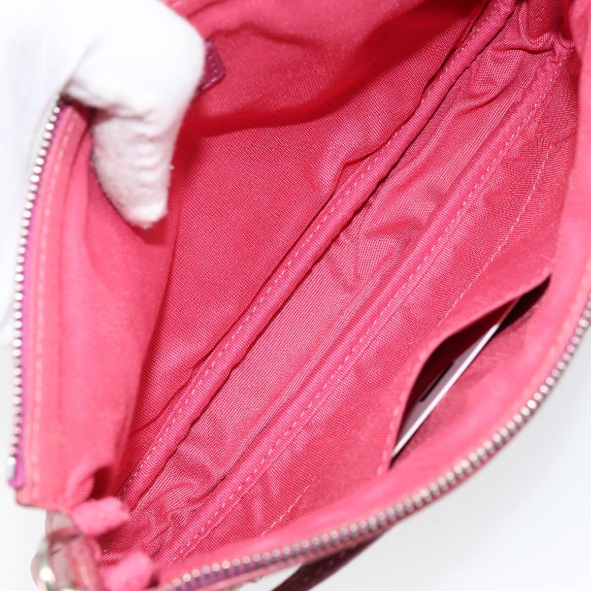 Jimmy Choo Studs Accessory Pouch Leather Pink Auth BA7709