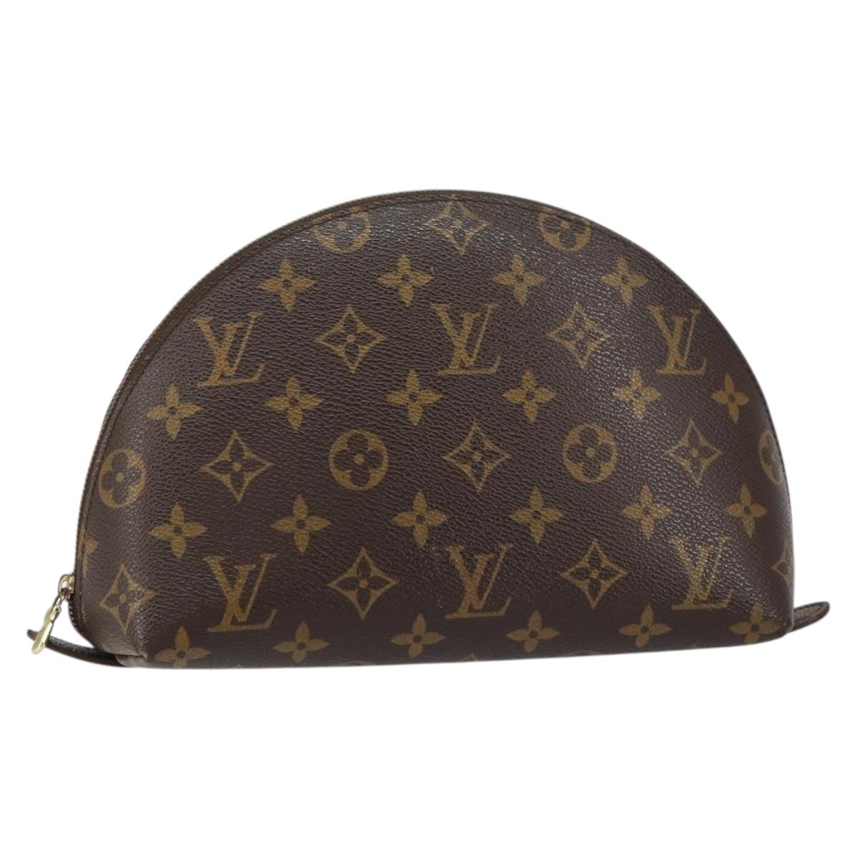 LOUIS VUITTON Monogram Trousse Demi Ronde Cosmetic Pouch M47520 LV Auth BA7711