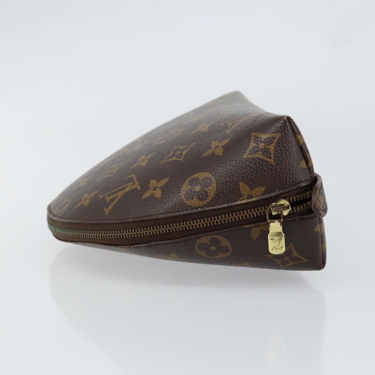 LOUIS VUITTON Monogram Trousse Demi Ronde Cosmetic Pouch M47520 LV Auth BA7711