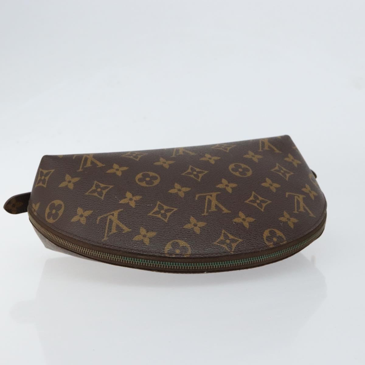 LOUIS VUITTON Monogram Trousse Demi Ronde Cosmetic Pouch M47520 LV Auth BA7711