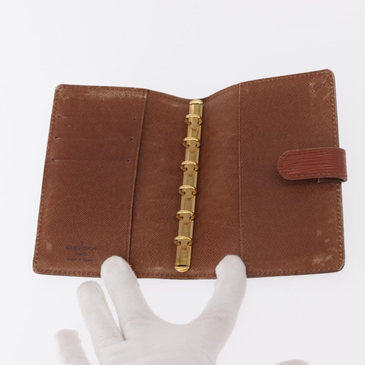 LOUIS VUITTON Epi Agenda PM Day Planner Cover Brown R20053 LV Auth BA7723