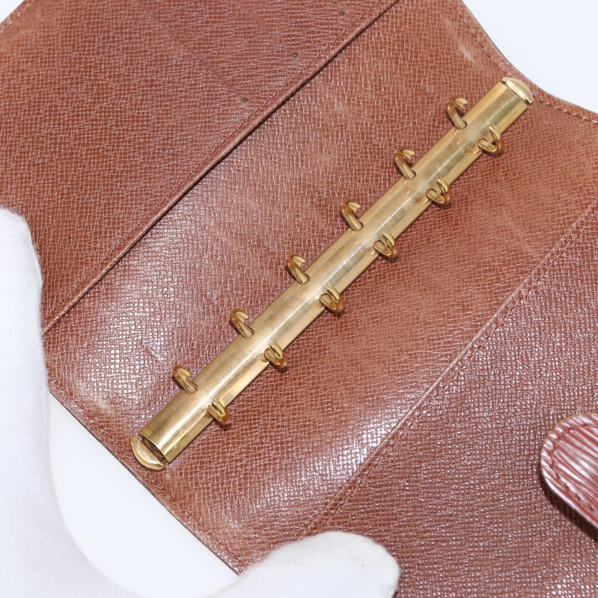 LOUIS VUITTON Epi Agenda PM Day Planner Cover Brown R20053 LV Auth BA7723