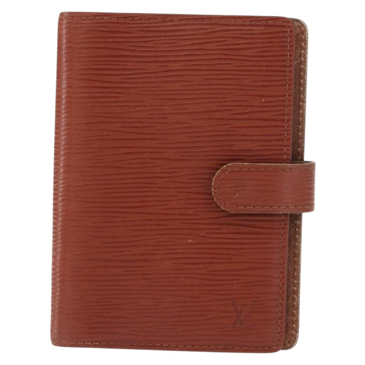 LOUIS VUITTON Epi Agenda PM Day Planner Cover Brown R20053 LV Auth BA7723