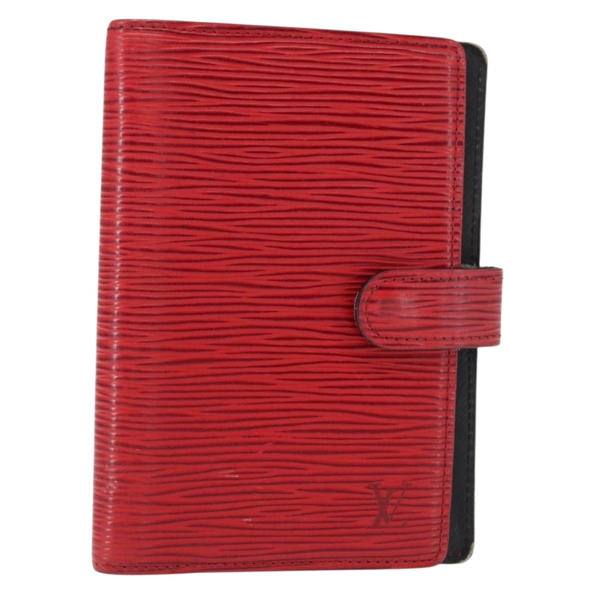 LOUIS VUITTON Epi Agenda PM Day Planner Cover Red R20057 LV Auth BA7725