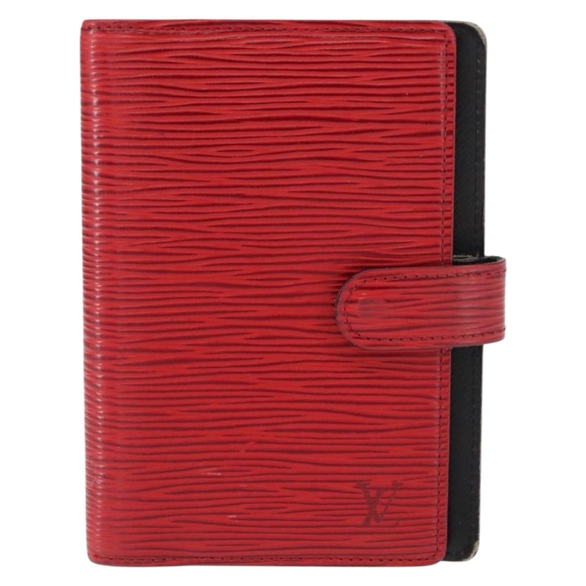LOUIS VUITTON Epi Agenda PM Day Planner Cover Red R20057 LV Auth BA7725