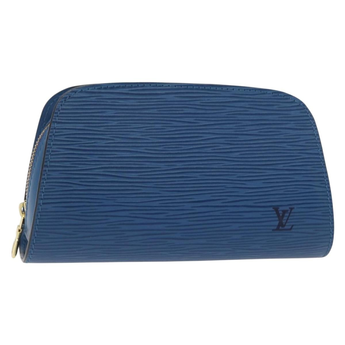 LOUIS VUITTON Epi Dauphine PM Pouch Blue M48445 LV Auth BA7727