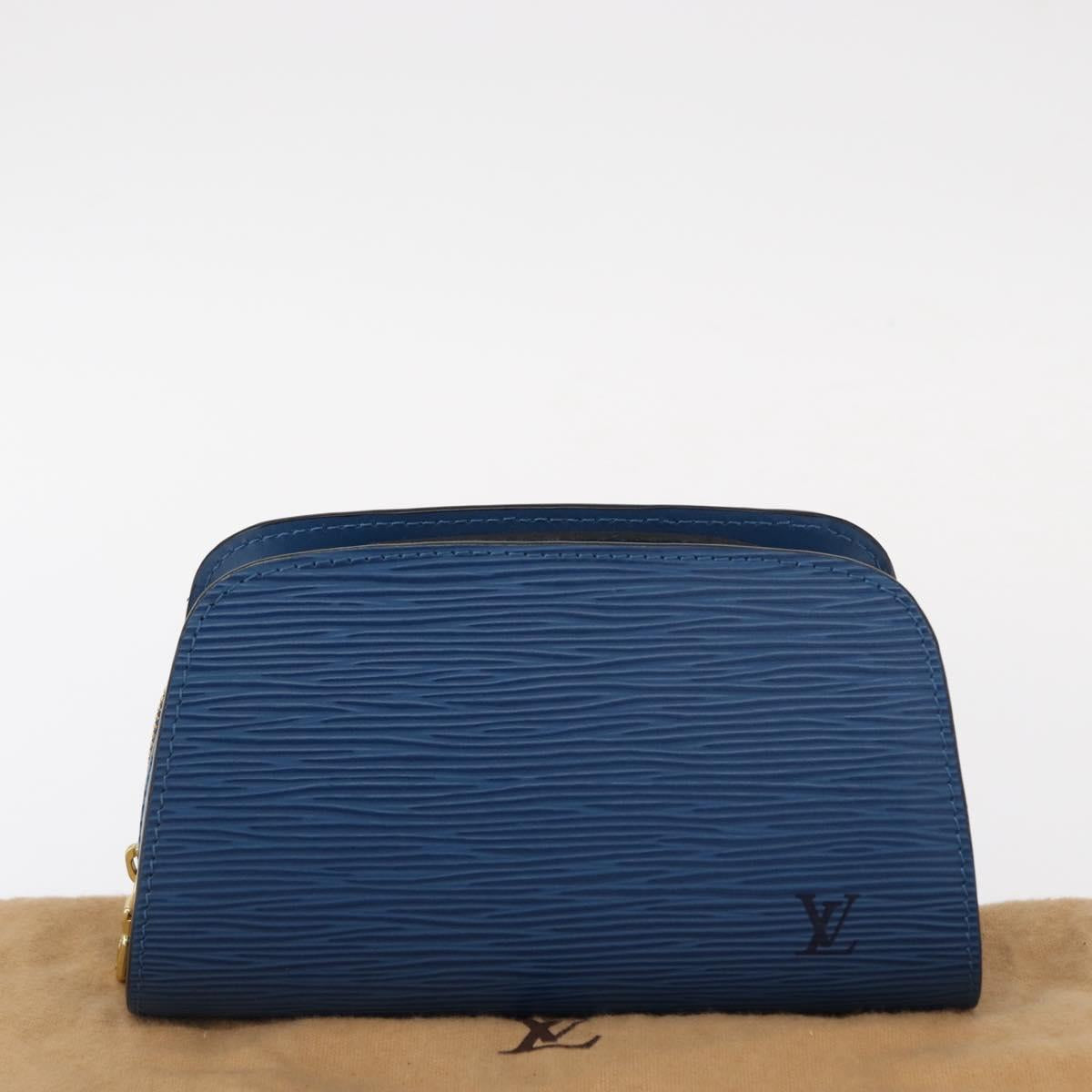 LOUIS VUITTON Epi Dauphine PM Pouch Blue M48445 LV Auth BA7727