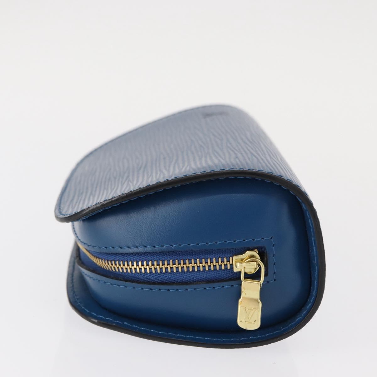 LOUIS VUITTON Epi Dauphine PM Pouch Blue M48445 LV Auth BA7727