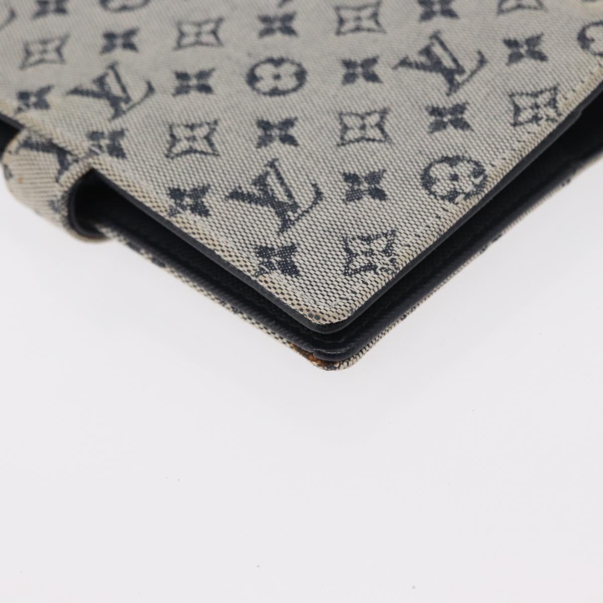 LOUIS VUITTON Monogram Mini Agenda PM Day Planner Cover Blue R20910 Auth BA7729