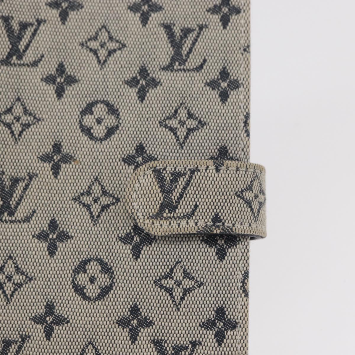 LOUIS VUITTON Monogram Mini Agenda PM Day Planner Cover Blue R20910 Auth BA7729