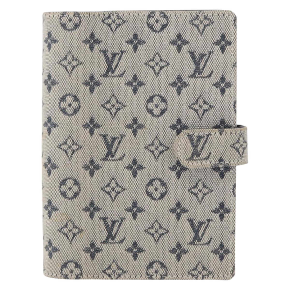 LOUIS VUITTON Monogram Mini Agenda PM Day Planner Cover Blue R20910 Auth BA7729