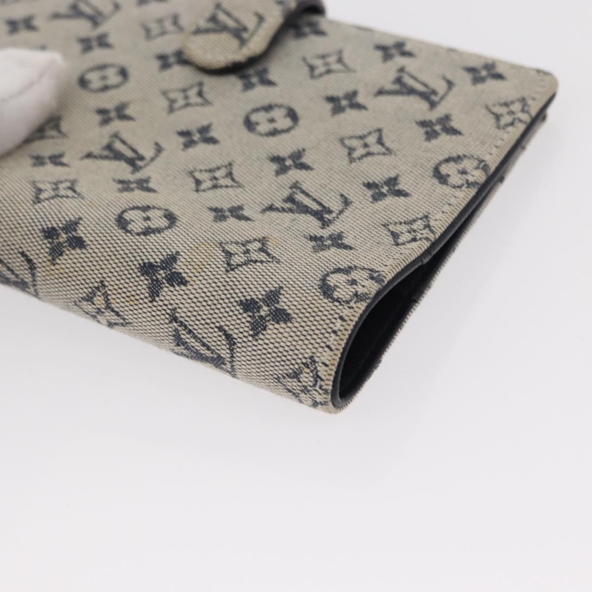 LOUIS VUITTON Monogram Mini Agenda PM Day Planner Cover Blue R20910 Auth BA7729