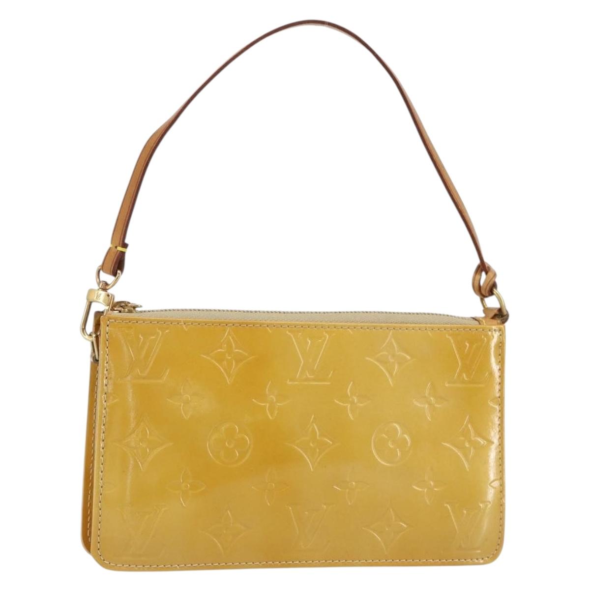 LOUIS VUITTON Monogram Vernis Lexington Accessory Pouch Beige M91010 Auth BA7730