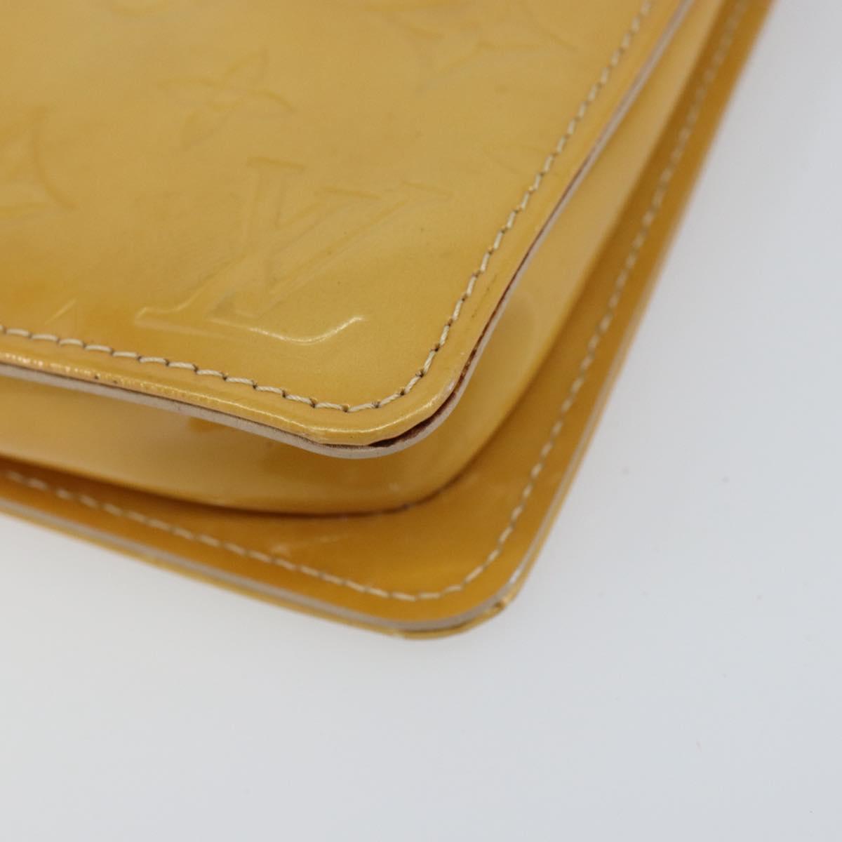 LOUIS VUITTON Monogram Vernis Lexington Accessory Pouch Beige M91010 Auth BA7730