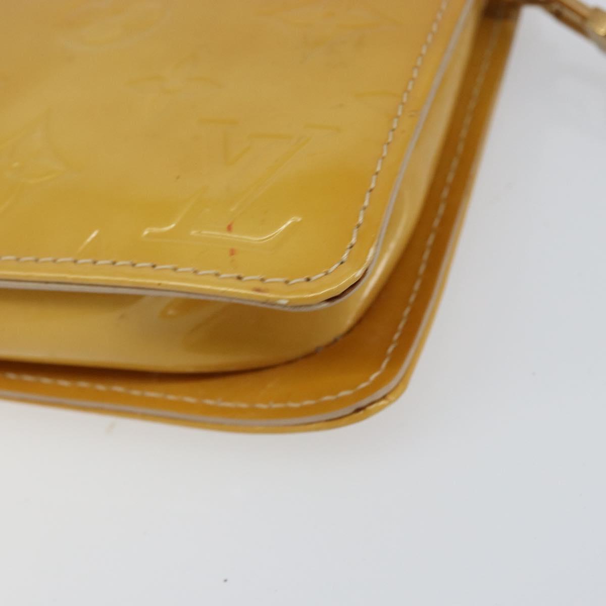 LOUIS VUITTON Monogram Vernis Lexington Accessory Pouch Beige M91010 Auth BA7730