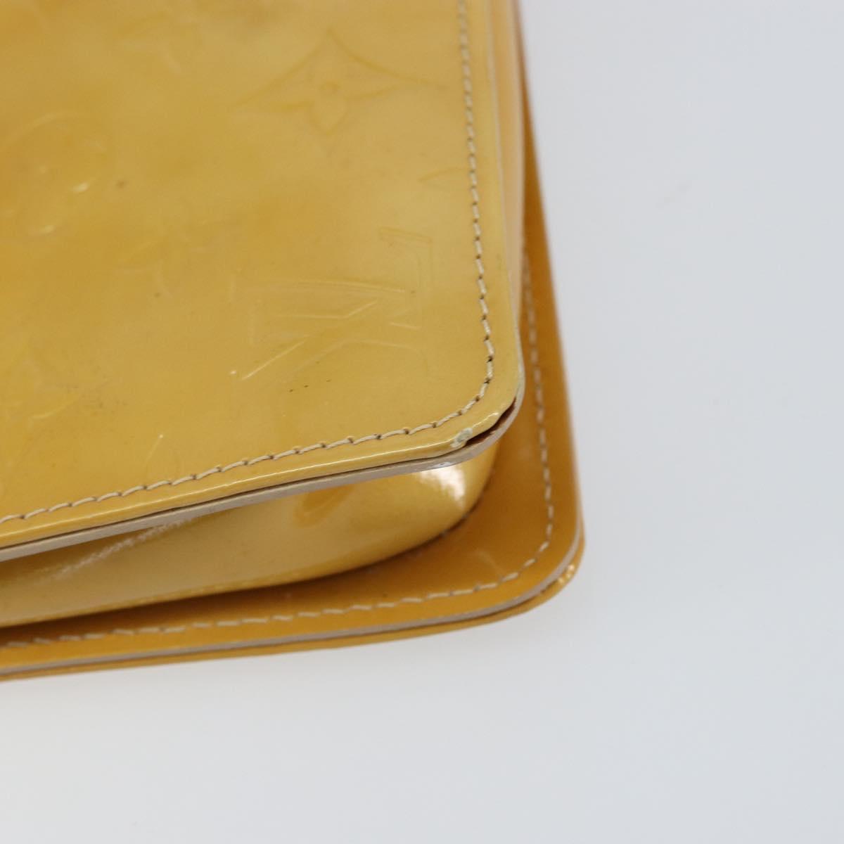 LOUIS VUITTON Monogram Vernis Lexington Accessory Pouch Beige M91010 Auth BA7730