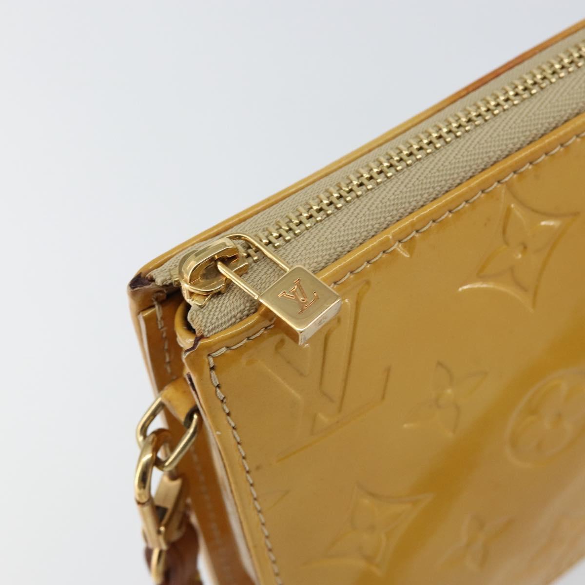 LOUIS VUITTON Monogram Vernis Lexington Accessory Pouch Beige M91010 Auth BA7730