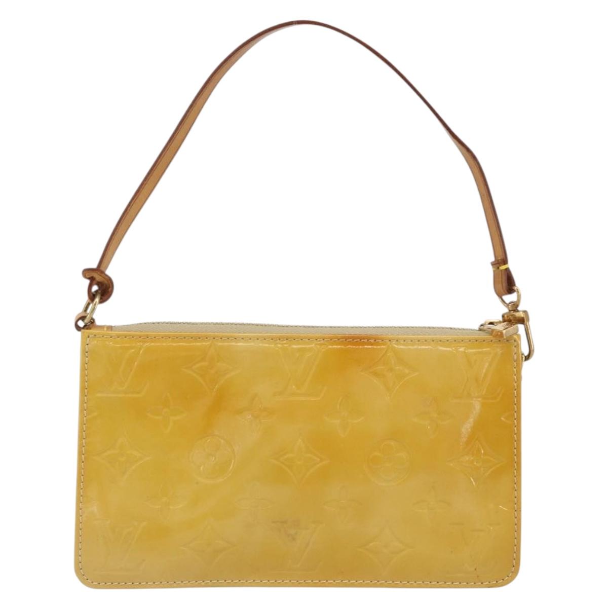 LOUIS VUITTON Monogram Vernis Lexington Accessory Pouch Beige M91010 Auth BA7730