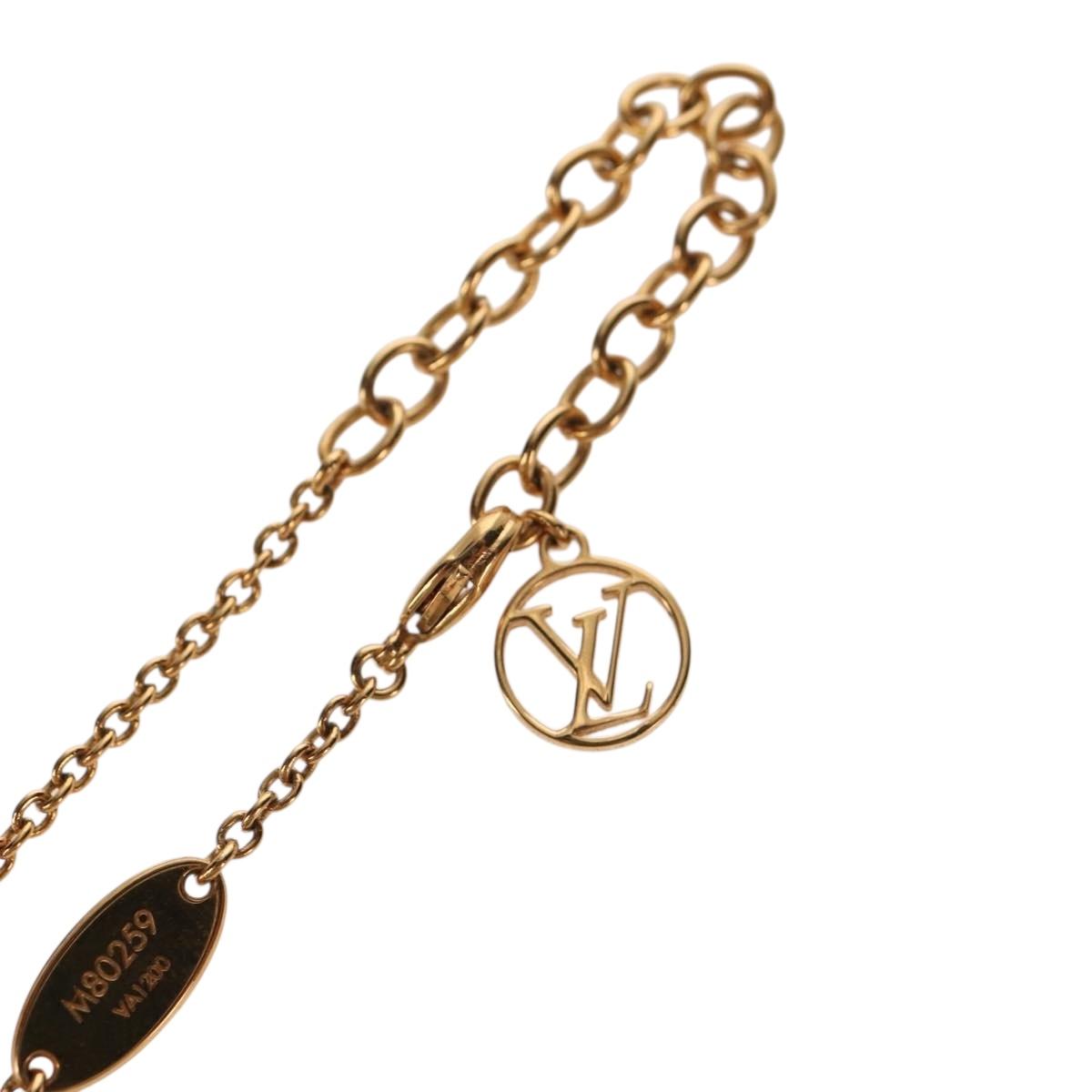 LOUIS VUITTON Collier L TO V Necklace metal Gold M80259 LV Auth BA7731M