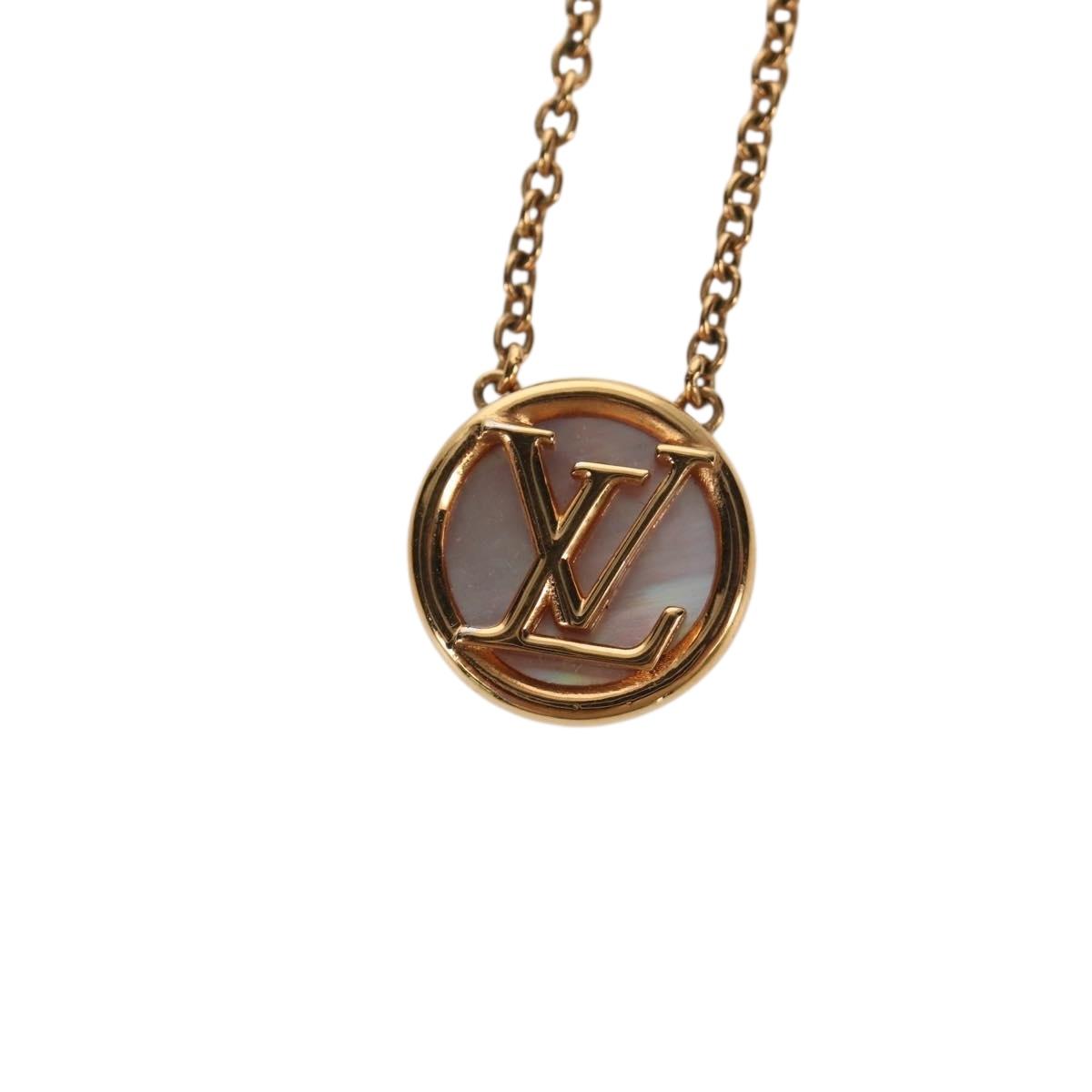 LOUIS VUITTON Collier L TO V Necklace metal Gold M80259 LV Auth BA7731M