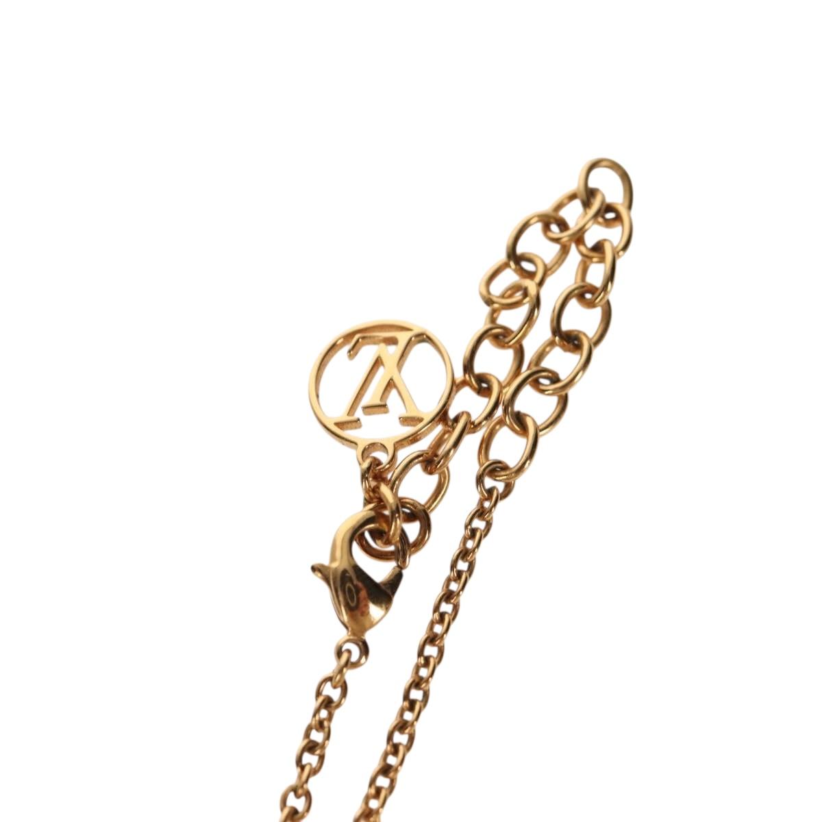 LOUIS VUITTON Collier L TO V Necklace metal Gold M80259 LV Auth BA7731M