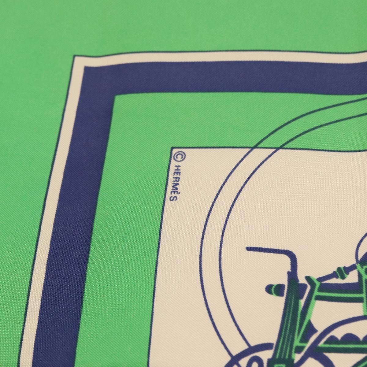 HERMES Carre 90 Scarf Silk ""EX-LIBRIS"" Green Auth BA7734