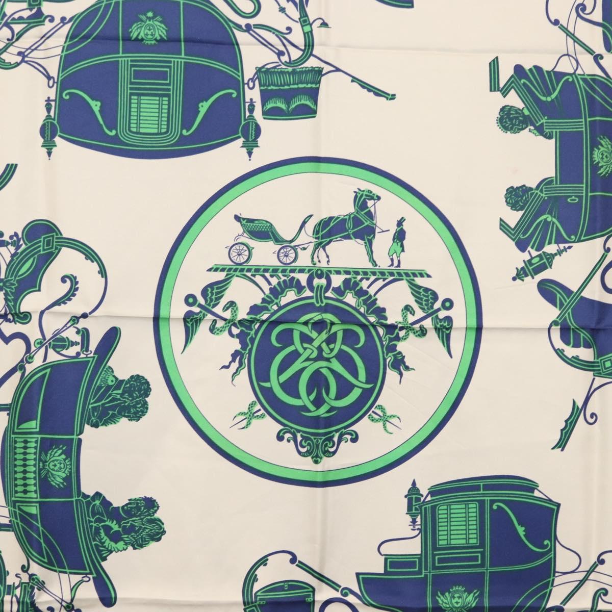 HERMES Carre 90 Scarf Silk ""EX-LIBRIS"" Green Auth BA7734