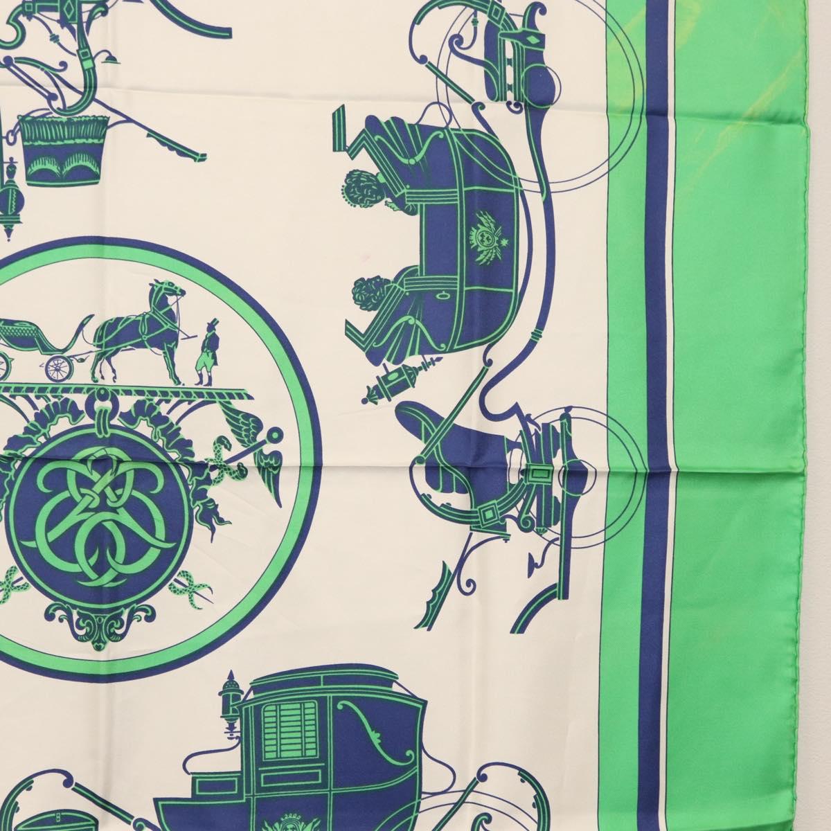 HERMES Carre 90 Scarf Silk ""EX-LIBRIS"" Green Auth BA7734