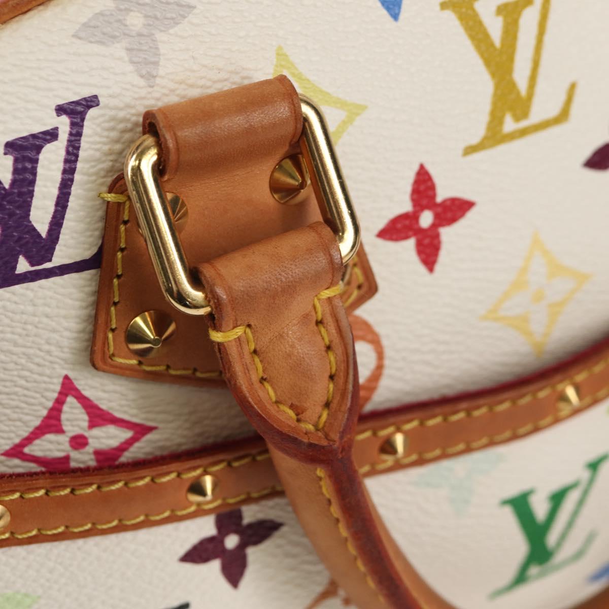 LOUIS VUITTON Monogram Multicolor Trouville Hand Bag White M92663 Auth BA7742V