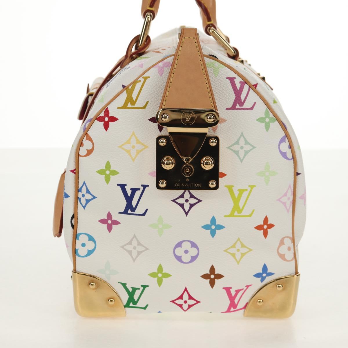LOUIS VUITTON Monogram Multicolor Speedy 30 Hand Bag White M92643 Auth BA7743SV