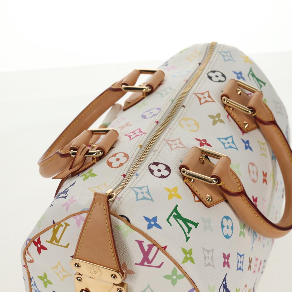 LOUIS VUITTON Monogram Multicolor Speedy 30 Hand Bag White M92643 Auth BA7743SV