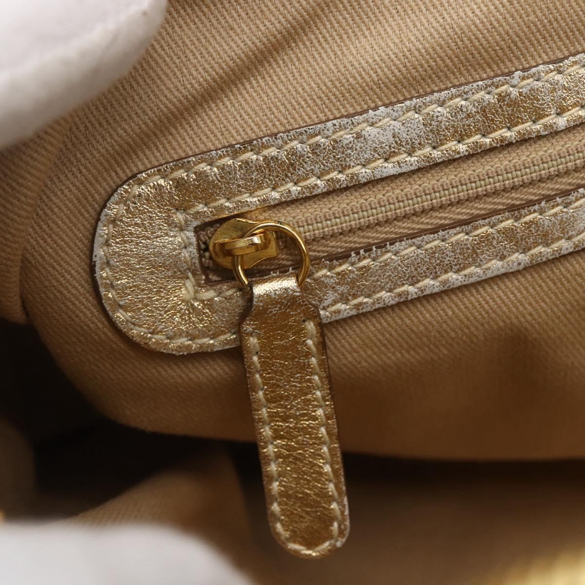 DOLCE&GABBANA Hand Bag Leather 2way Champagne Gold Gold Auth BA7747