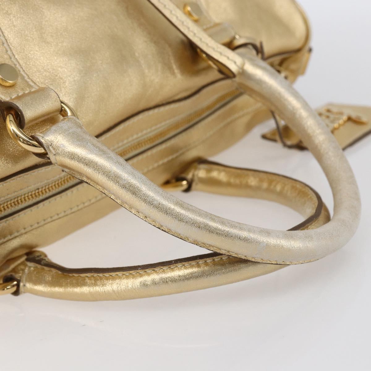 DOLCE&GABBANA Hand Bag Leather 2way Champagne Gold Gold Auth BA7747