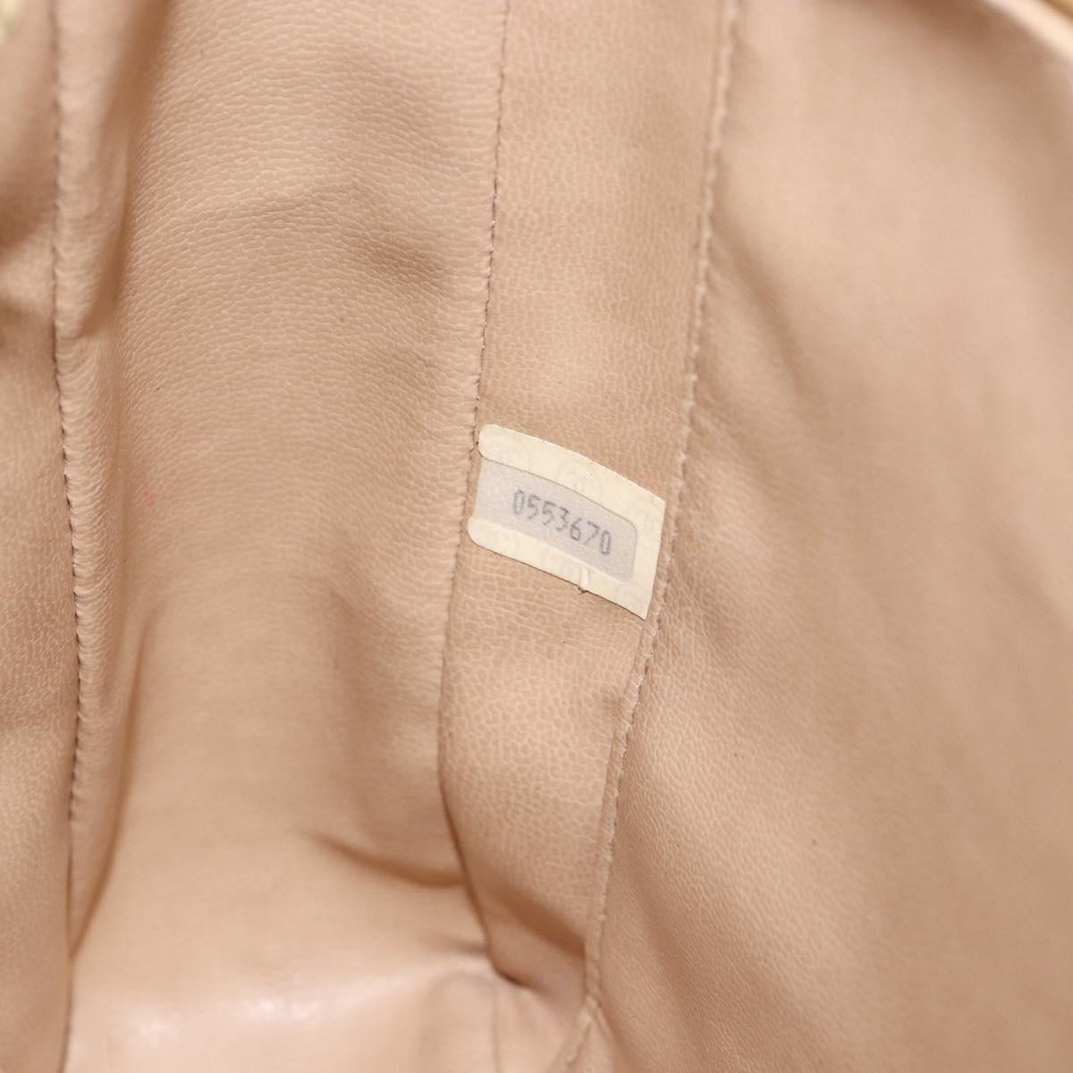 CHANEL Chain Shoulder Bag Lamb Skin Beige Gold CC Auth BA7752