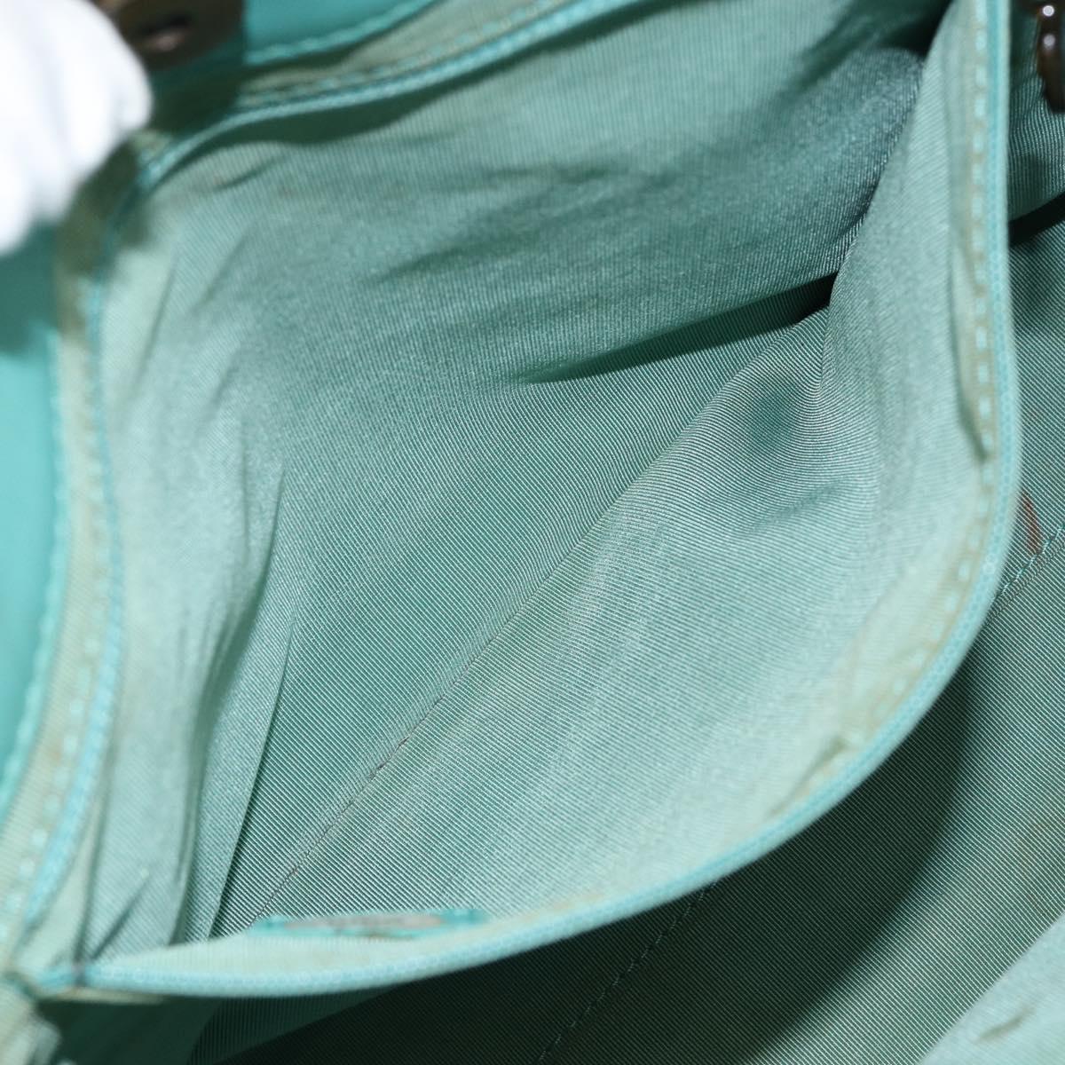 CHANEL Tote Bag Lamb Skin Turquoise Blue CC Auth BA7754