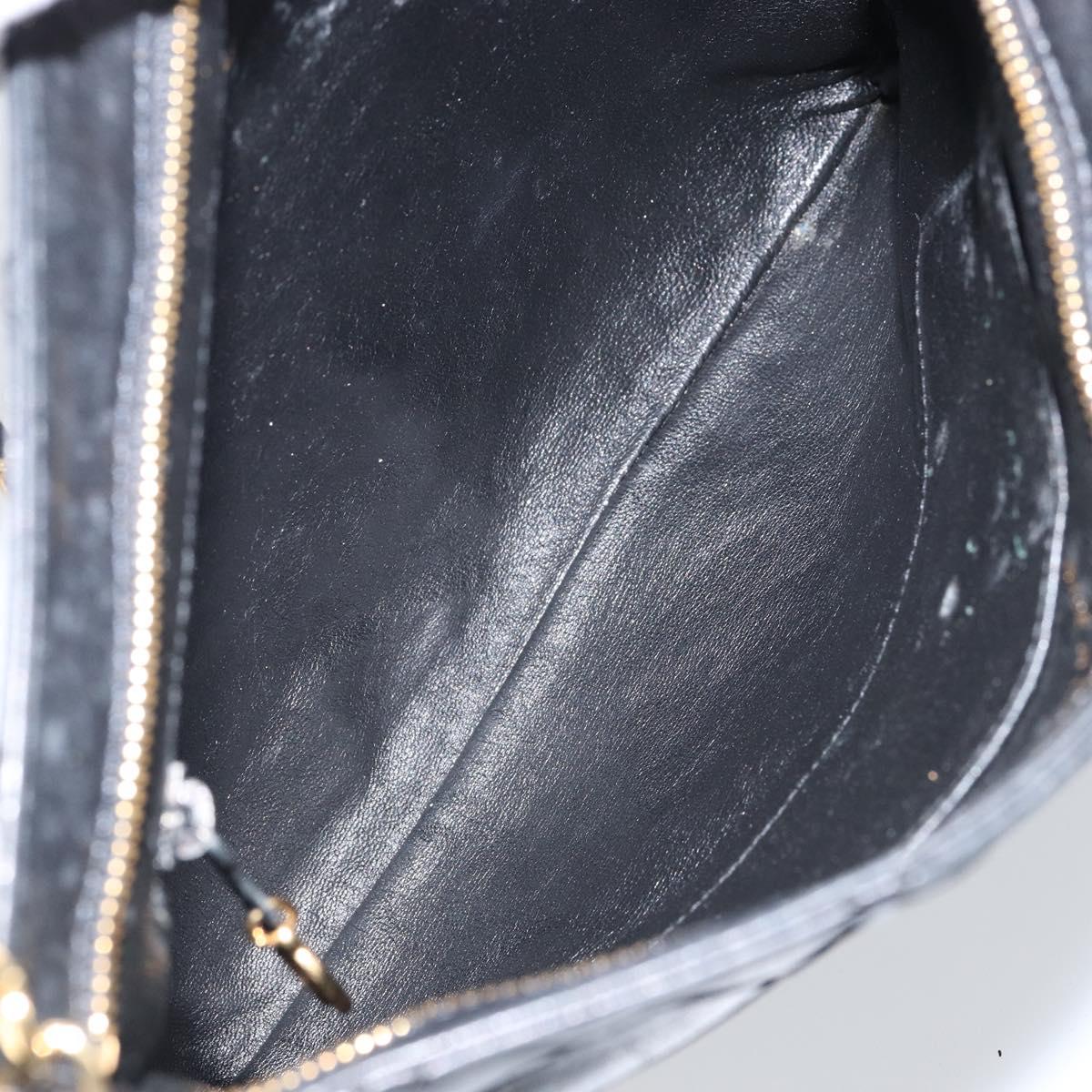 CHANEL Matelasse Chain Shoulder Bag Lamb Skin Black Gold CC Auth BA7756
