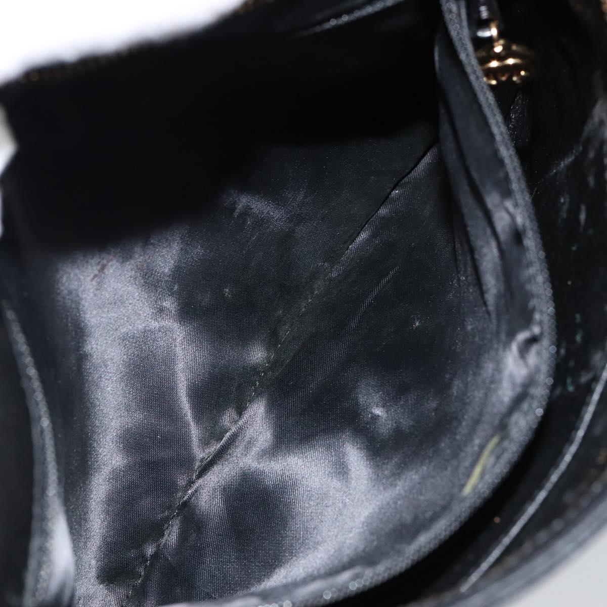 CHANEL Matelasse Chain Shoulder Bag Lamb Skin Black Gold CC Auth BA7756