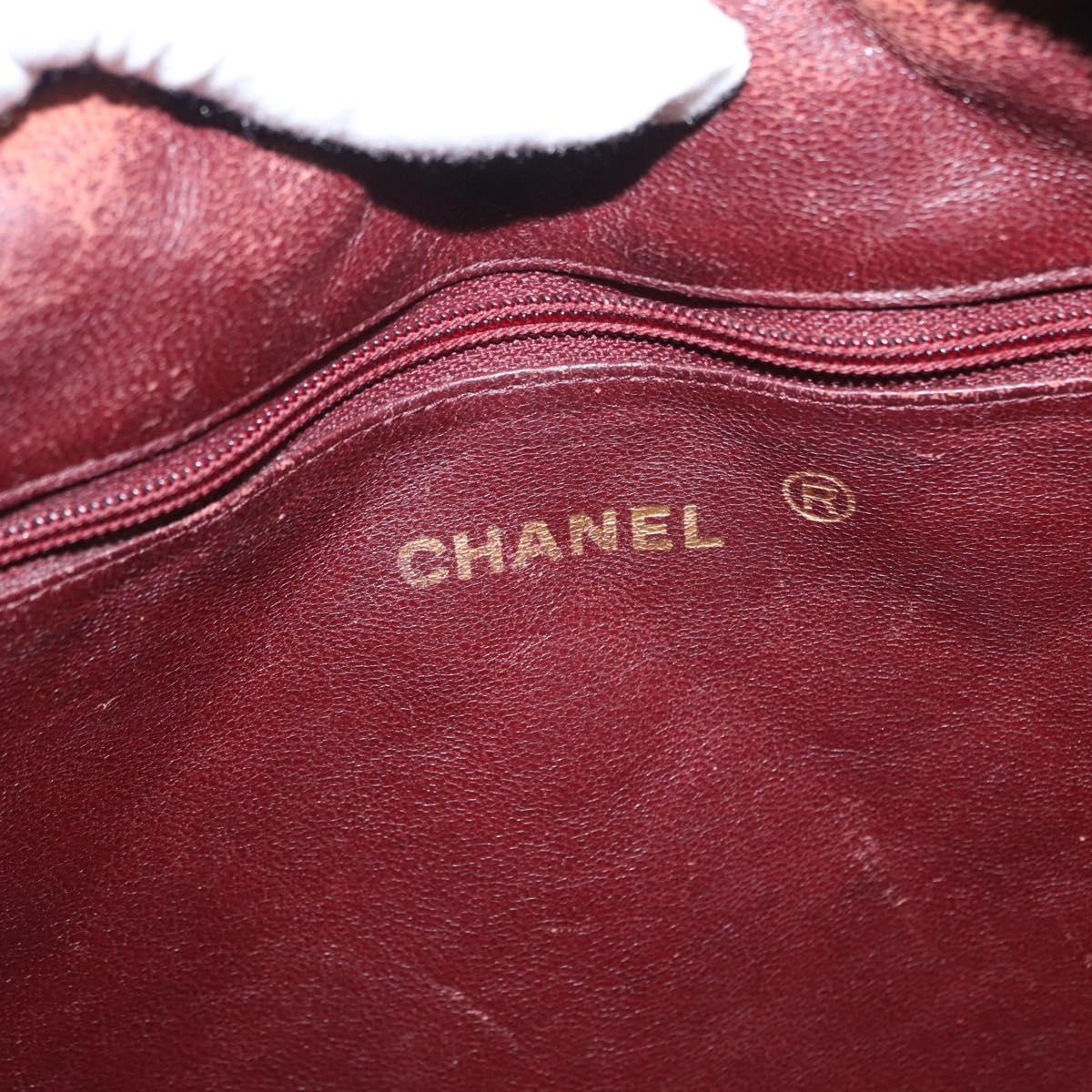 CHANEL Matelasse Chain Shoulder Bag Lamb Skin Black Gold CC Auth BA7757