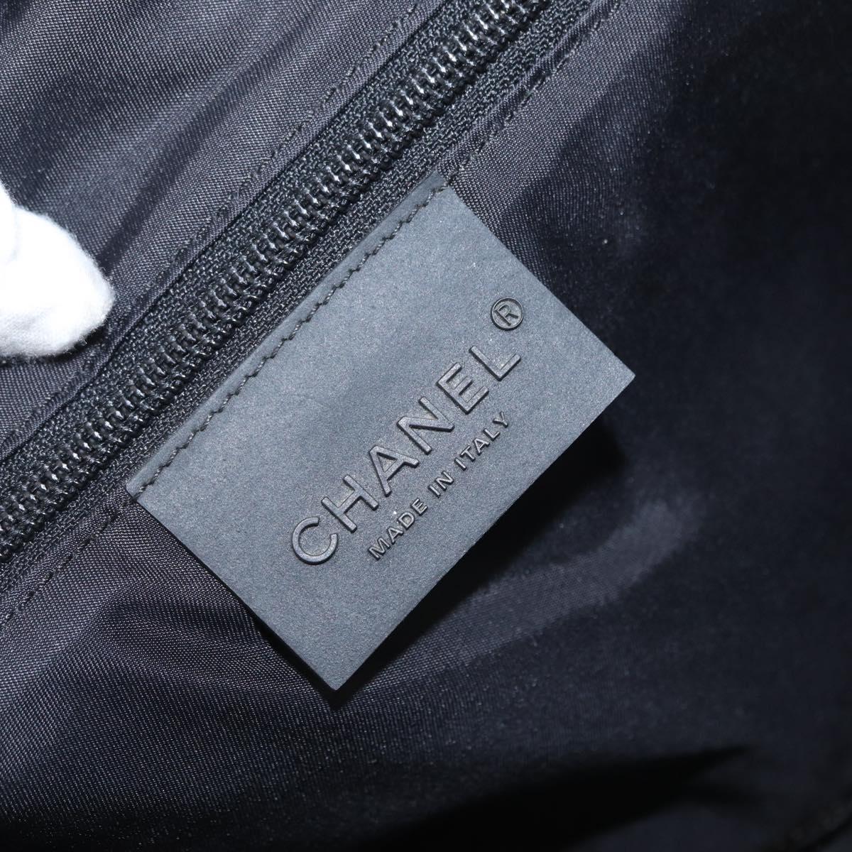 CHANEL Sports Line Boston Bag Nylon Silver CC Auth BA7758