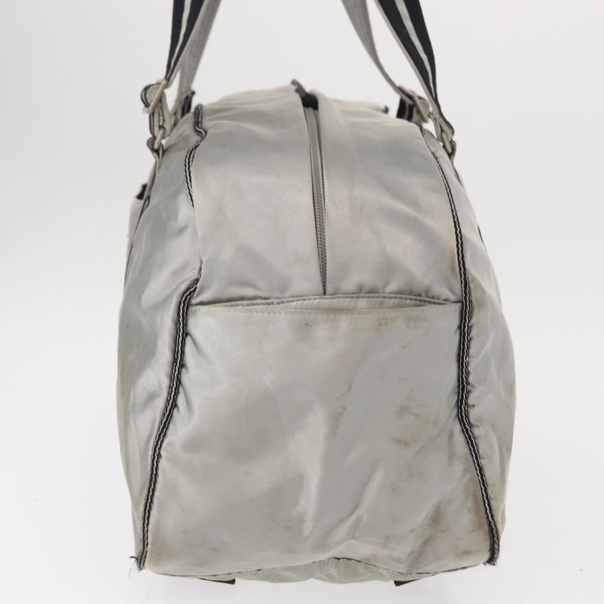 CHANEL Sports Line Boston Bag Nylon Silver CC Auth BA7758