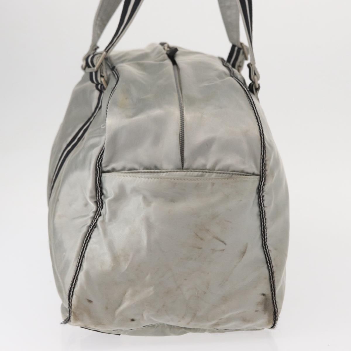 CHANEL Sports Line Boston Bag Nylon Silver CC Auth BA7758