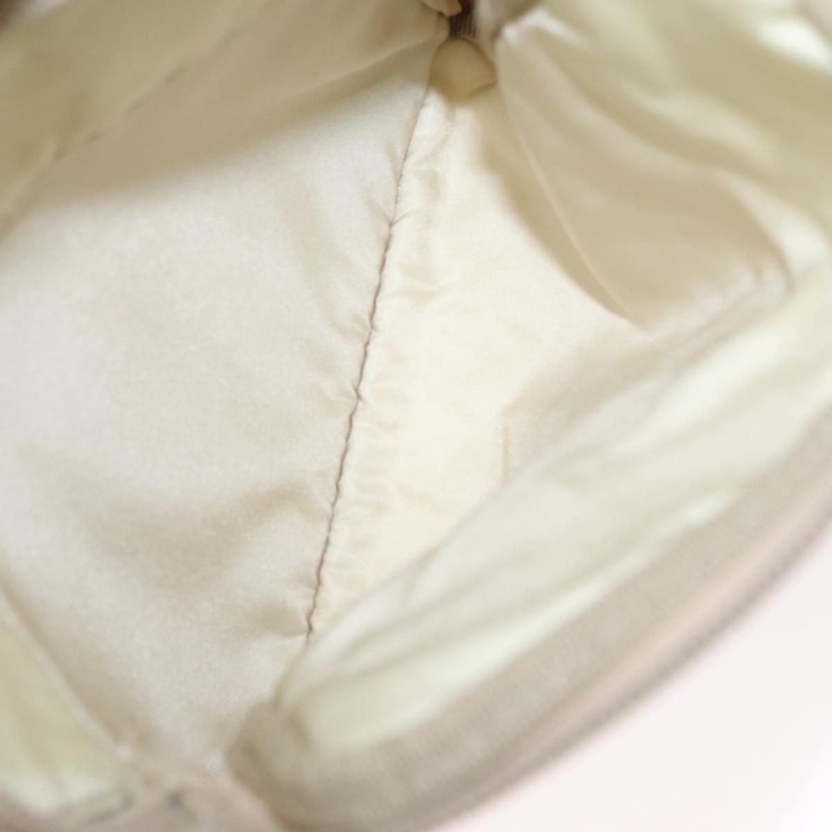 PRADA Shoulder Bag Nylon Beige Silver Auth BA7762