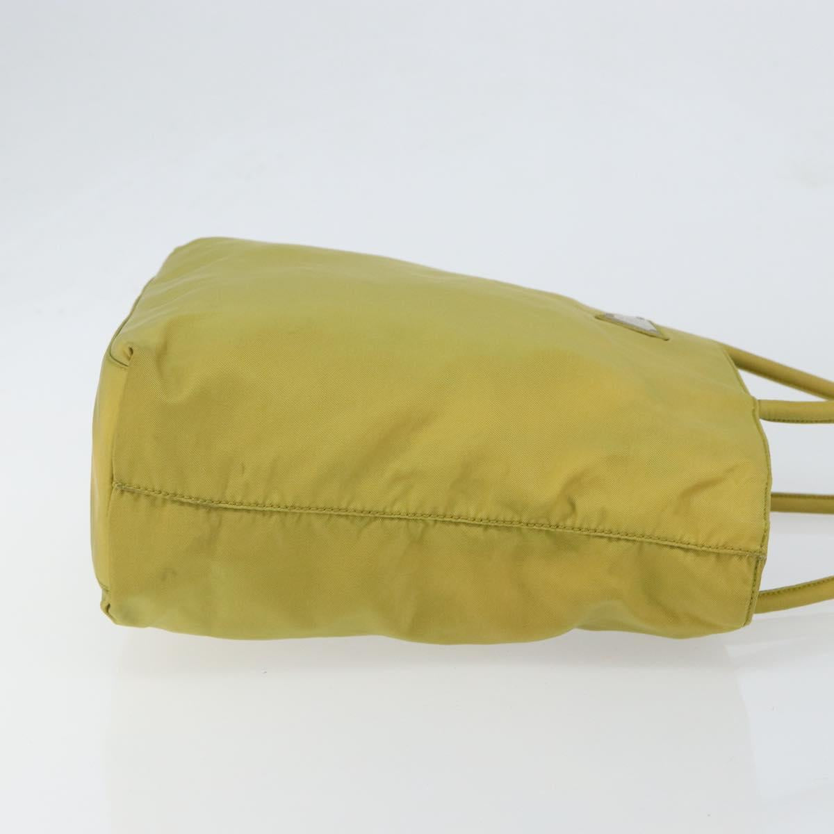 PRADA Shoulder Bag Nylon Yellow Silver Auth BA7763