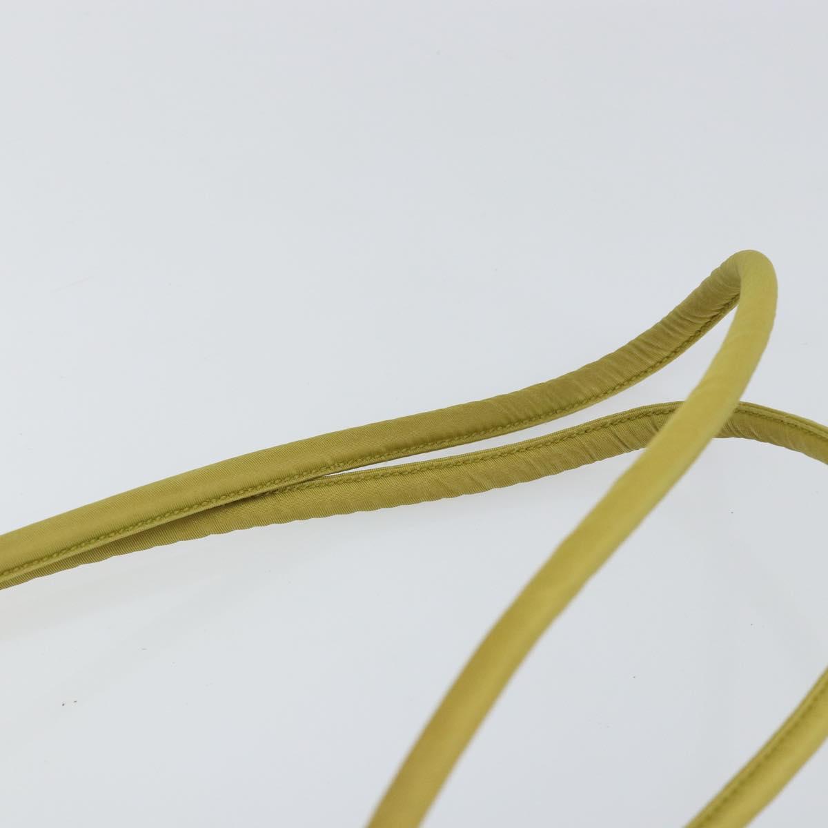 PRADA Shoulder Bag Nylon Yellow Silver Auth BA7763