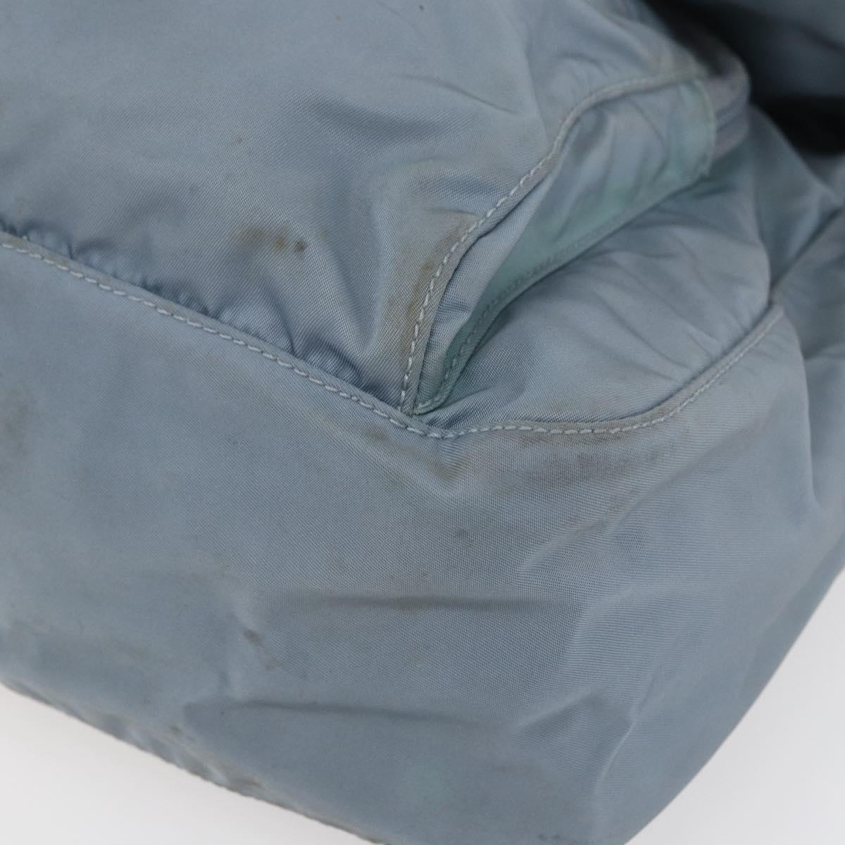 PRADA Shoulder Bag Nylon Light Blue Silver Auth BA7764