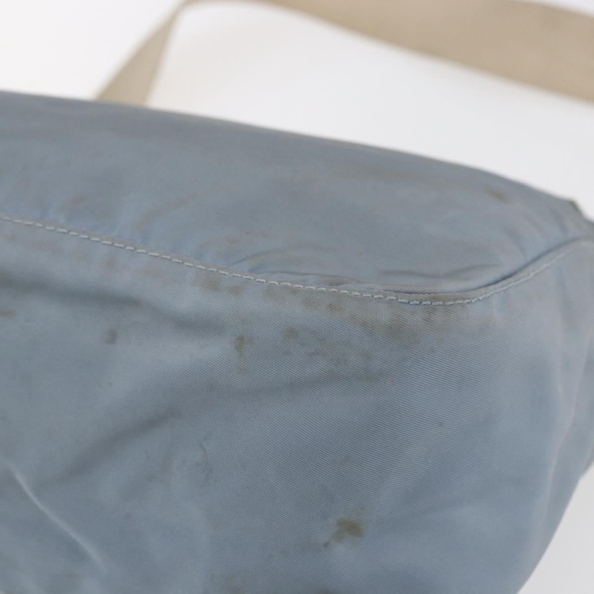 PRADA Shoulder Bag Nylon Light Blue Silver Auth BA7764