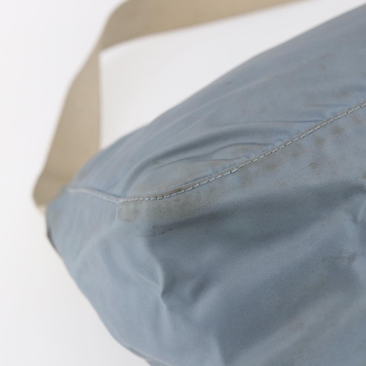 PRADA Shoulder Bag Nylon Light Blue Silver Auth BA7764