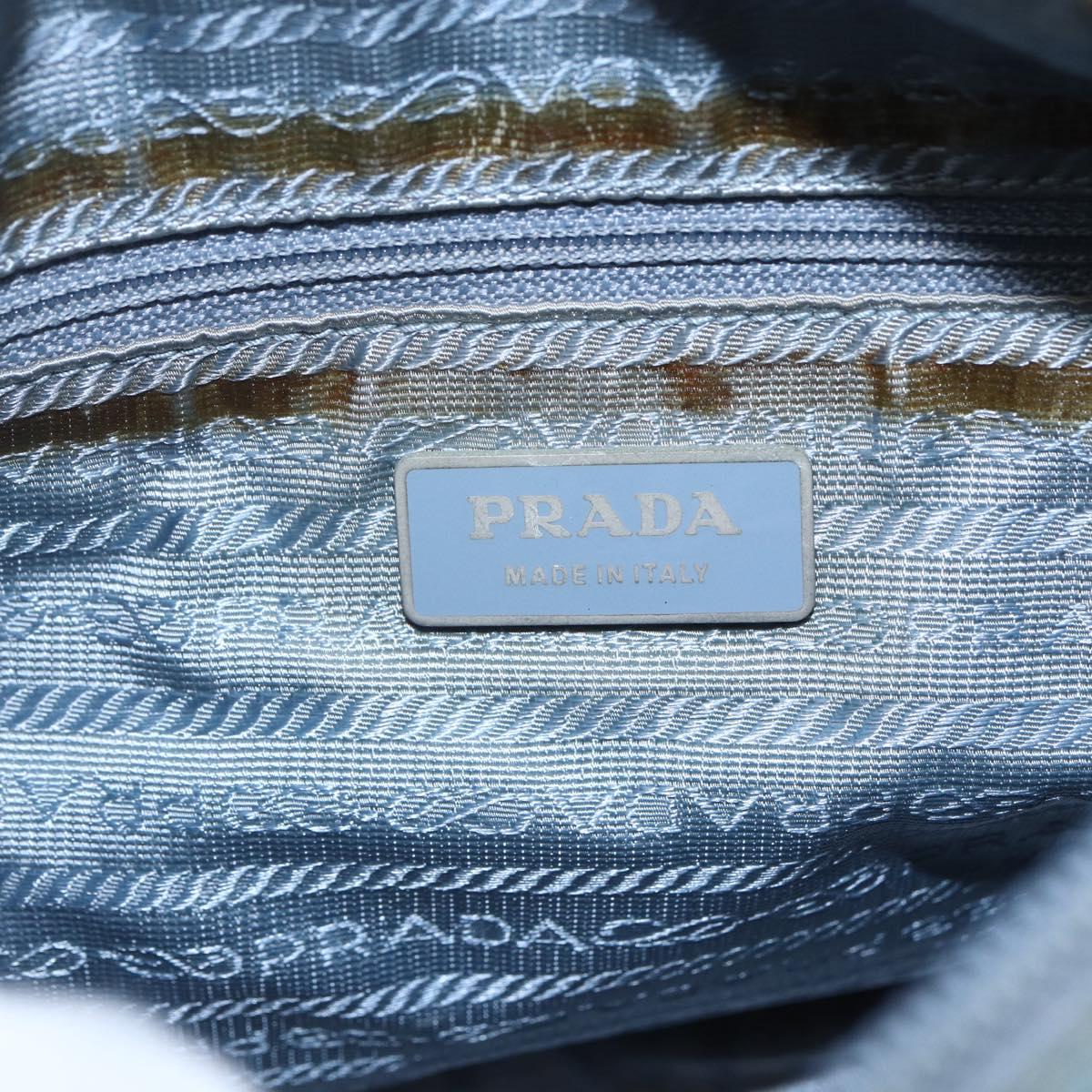 PRADA Shoulder Bag Nylon Light Blue Silver Auth BA7764