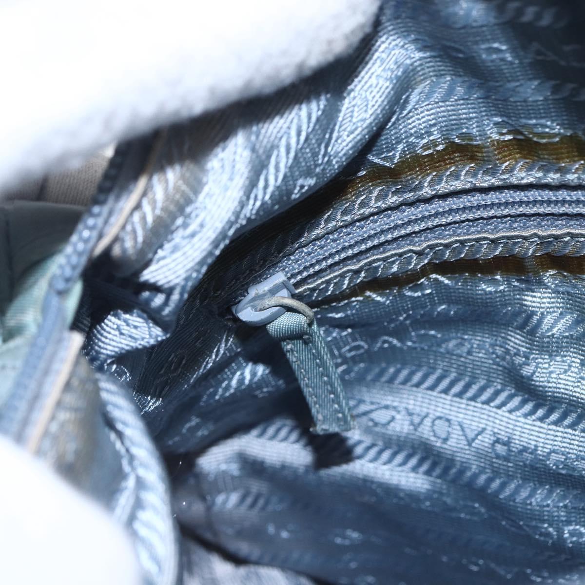 PRADA Shoulder Bag Nylon Light Blue Silver Auth BA7764