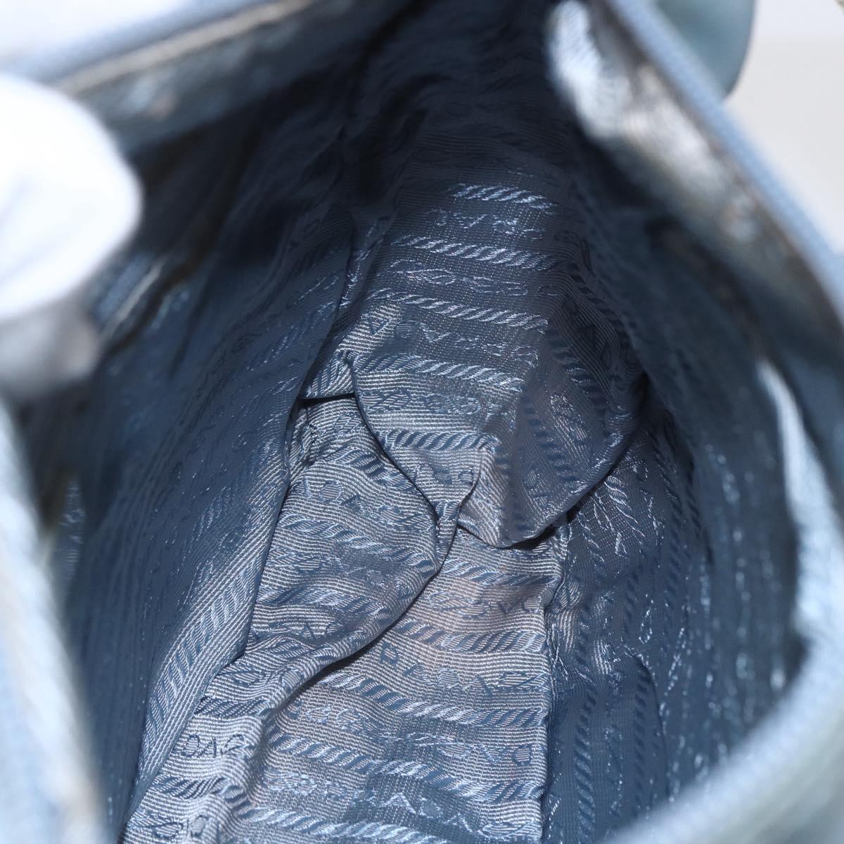 PRADA Shoulder Bag Nylon Light Blue Silver Auth BA7764